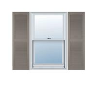 Ekena Millwork Lifetime Vinyl LL1S14X03600CL Standard Cathedral Top Center Mullion, Open Louver Vinyl Shutters, w/Installation Shutter-Lok's & Matching Screws (Per Pair), 14 1/2"W x 36"H, Clay