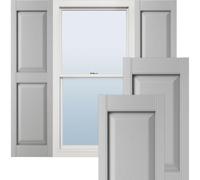 Ekena Millwork Lifetime Vinyl LP2S14X05100PG Standard Two Equal Panel Vinyls, Raised Panel Vinyl Shutters, w/Installation Shutter-Lok's & Matching Screws (Per Pair), 14.75"W x 51"H, Paintable