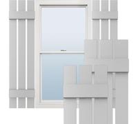 Ekena Millwork Lifetime Vinyl LS3S12X04700PG Standard Three Board Spaced, Board-n-Batten Vinyl Shutters, w/Installation Shutter-Lok's & Matching Screws (Per Pair), 12'W x 47'H, Paintable