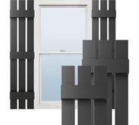 Ekena Millwork Lifetime Vinyl LS3S12X06300BL Standard Three Board Spaced, Board-n-Batten Vinyl Shutters, w/Installation Shutter-Lok's & Matching Screws (Per Pair), 12"W x 63"H, Black