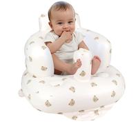 EKEPE Baby Inflatable Seat with Suction Cups for Babies 3 Months & Up, Baby Floor Seats for Sitting Up with Built in Air Pump, Blow Up Baby Chair for Infants - Bear Head