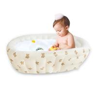 EKEPE Inflatable Baby Bathtub with Built-in Pump, Foldable Safe Baby Bathtub for Newborns and Babies, Non-Slip Travel Mini Swimming Pool for Babies 3-5 Years - Bear
