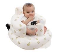 EKEPE Inflatable Baby Seat with Harness for Babies 3 Months & Up, Baby Floor Chair for Sitting Up, Baby Seats for Infants, Blow Up Baby Chair with Built in Air Pump - Bear
