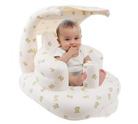 EKEPE Inflatable Baby Seat with Integrated Canopy for Babies 3 Months & Up, Baby Floor Seats for Sitting Up, Baby Seats for Infants, Blow Up Baby Chair with Built in Air Pump - Bear