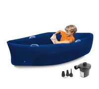 EKEPE Inflatable Sensory Chair 60" for Children With ADHD - Pea Pod With Pump for Therapeutic Compression and Sensory Entrance - Blue