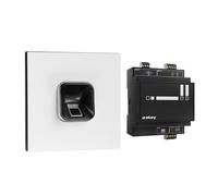 ekey sLine Fingerprint Set in Black for Gira 106 Traffic White
