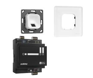 ekey xLine FP Set for Flush-Mount, Glass Frame in White