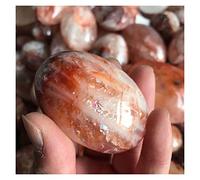 EKFBQBGW 1pc Natural Fire Quartz Folk Crafts Red Gum Flower Palm Crystals Stones Home Collections
