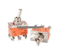 EKFBQBGW 2Pcs E-TEN1321 ON-ON 15A 250VAC Toggle Rocker Switch Power Supply Knob EKFBQBGW