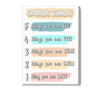 EKFBQBGW 5 4 3 2 1 Grounding Technique Poster Mental Health Awareness Coping Skill for Anxiety Wall-Art for Counseling Office Unframed,08x12inch(20x30cm)