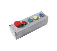 EKFBQBGW 5P Emergency Reset Push Button Rotary Switch Control Box With Cover Momentary Reset Start Stop NO NC EKFBQBGW