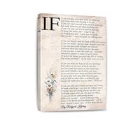 EKFBQBGW Classic Rudyard Kipling Wall Art - The “If” Poem Inspirational Poster Print on Canvas, Motivational Decor for Study, Den, Men’s Office Unframed,12x18inch(30x45cm)