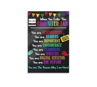 EKFBQBGW Digital Citizenship Poster, When You Enter This Computer Lab Rules, STEM Technology Expectations for Students Unframed,16x24inch(40x60cm)