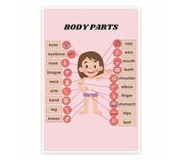 EKFBQBGW Educational Anatomy Poster for Children, Human Body Systems Chart for Biology Science Classroom, Homeschool Visual Learning Tool(Framed,12x18inch(30x45cm))