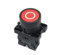 EKFBQBGW Emergency Stop Switch 22mm Start Stop Button with The Arrow Symbol XB2 Flat Touch Switch Button Momentary Button Switch Red/Green Push Buttons(Red Circle) EKFBQBGW