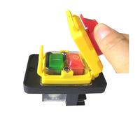 EKFBQBGW Emergency Stop Switch KJD12-14 250V 6-Pins Start Stop No Volt Release Push Button Switch Common to Woodshop and Metalwork Machines EKFBQBGW