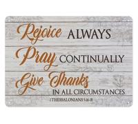 EKFBQBGW Farmhouse Metal Tin Sign Pray Continually Give Thanks Christian Inspiration Wall Plaque For Porch Hallway Den Study Library 8 X 12 inch