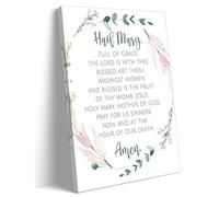 EKFBQBGW Framed Hail Mary Prayer Print, Catholic Religious Artwork, Classic Sacred Image for Prayer Room, Bedroom, Church, Christian Home Decor Framed,16x24inch(40x60cm)