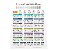 EKFBQBGW Guitarist Reference Metal Sign Jazz Guitar Chords Chart Essential Guide Poster For Music Studio Practice Room 8 X 12 inch