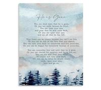 EKFBQBGW He Is Gone Funeral Poem Poster Never Forgotten Canvas Print for Grief Support Living Room Bedroom Wall Decor（2） Framed,12x18inch(30x45cm)