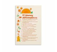 EKFBQBGW Inspirational Money Poem Poster - Positive Affirmations Print Wall Art for Home Office Decor Framed,12x18inch(30x45cm)
