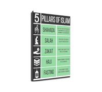 EKFBQBGW Large Wall-Art Print Five Pillars of Islam Islamic Educational Poster For Muslim Room Classroom Homeschool Living Room Prayer Room Wall-Art