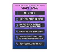 EKFBQBGW Mindset Poster Live in the Moment Canvas Wall-Art for Calm Office and Happy Home Decor Framed,16x24inch(40x60cm)