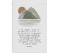 EKFBQBGW Mr. Rogers Quote Wall Decor - Inspirational Poster for Social Workers - Motivational Office Art for Therapist & School - Forest Green Design Framed,08x12inch(20x30cm)