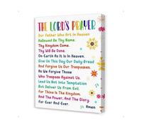 EKFBQBGW Our Daily Bread Children's Prayer Canvas - Christian Wall Decor with Mealtime and Bedtime Blessings for Family Worship Framed,12x18inch(30x45cm)