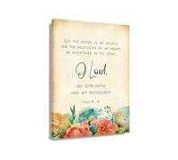EKFBQBGW Psalm 19 14 Bible Verse Wall-Art Let The Words Of My Mouth Be Acceptable Scripture Print Christian Home Wall Decor Inspirational Faith Gift Unframed,12x18inch(30x45cm)