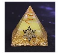 EKFBQBGW Pyramid Symbolizes The Lucky Yellow Crystal Pyramid to Wealth and Prosperity Resin Decor Crafts Decoration Home Collections (Size : 8cm)