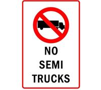 EKFBQBGW Retro No Semi Trucks Metal Sign Restricted Access Decor for Private Property Land Parking Lot Warehouse Wall-Art 8 X 12 inch