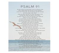EKFBQBGW Scripture Art: Psalm 91 - The Secret Place of the Most High, Framed Bible Verse Print, Encouraging Gift for Home, Church, or Bible Study Unframed,12x18inch(30x45cm)