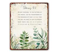 EKFBQBGW Scripture Wall-Art Romans 12:2 Do Not Conform To The Pattern Metal Sign Christian Inspirational Decor for Home or Church 8 X 12 inch