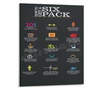 EKFBQBGW Six Pack Ab Workout Poster The Ultimate Guide to Defined Abs Canvas Wall-Art for Workout Room Home Gym Motivation Unframed,12x18inch(30x45cm)