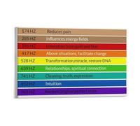 EKFBQBGW Sound Frequencies Poster Science Physics Reference Guide Educational Wall-Art for Classroom Home Office Decor Framed,16X24inch(40X60cm)
