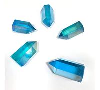 EKFBQBGW Stone Crafts Aura Quartz Crystal Wand, Aqua Aura Wand Point, Aura Crystal Point, Crystal Point Home Collections
