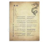 EKFBQBGW Strength and Honor Poster Jiu Jitsu Motivational Code Wall-Art for Leaders Home Office Executive Room Library Art Print Framed,12x18inch(30x45cm)