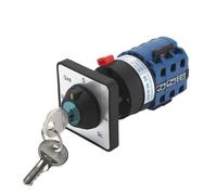 EKFBQBGW SZW26/LW26-20C YH5.3Y 20A 3 Poles 7 Ways 12 Screws Selector Cam Voltmeter Voltage Switch With 2 Keys