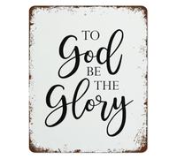 EKFBQBGW To God Be the Glory Vintage Tin Sign Metal Wall-Art for Home Kitchen Decor Religious Quote Praise Gift for Christians Room Aesthetic 8 X 12 in