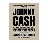 EKFBQBGW Vintage Johnny Cash Poster - Unframed Rustic Wall Art Print for Garage Decor, Man Cave, Featuring Classic 1979 Wembley Concert Design Unframed,16x24inch(40x60cm)
