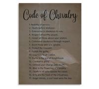 EKFBQBGW Vintage knightly virtues poster chivalry code art