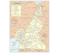 EKFBQBGW Wall-Art Poster Map of Cameroon Political Administrative with Cities Roads Airports for Decoration World Geography Study Reference Unframed,16x24inch(40x60cm)