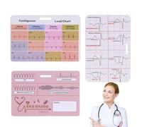 EKG Badge Card - 3pc Duraible Nursing Badge Reference Cards | ECG Pocket Guide | Nursing Flashcard Set Suitable for Medical Students, Nursing School and Clinical Rotations