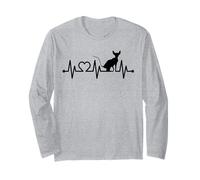 EKG Heartbeat Pulse Heart Sphynx for Sphinx Cat Owners Long Sleeve T-Shirt