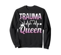 EKG Heartbeat Trauma Queen - Womens Trauma Nurse Nursing Sweatshirt