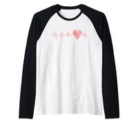 EKG Heartbeat Turns Into A Heart Funny Love Valentine's Day Raglan Baseball Tee