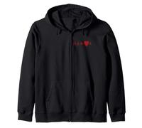 EKG Heartbeat Turns Into A Heart Funny Love Valentine's Day Zip Hoodie