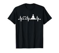EKG Heartbeat Yoga with Heart Lotus Seat Padmasana Pulse T-Shirt