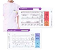 EKG Rhythm Card, EKG Rate Rhythm Guide, Portable Horizontal Interpretation Layout, Quick Reference Pocket Card, Medical Pocket Guide for Hospital, Home Care, Nursing School, Nurses, Caregivers